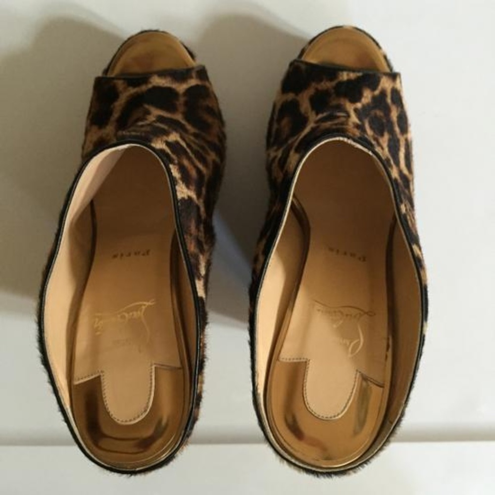 ❌SOLD🙁Christian Louboutin Animal Print Wedges - Picture 4 of 8